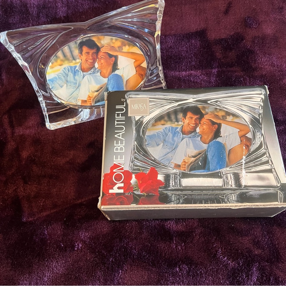 Mikasa clear crystal photo picture frame Ambiance 4.5” X 3”